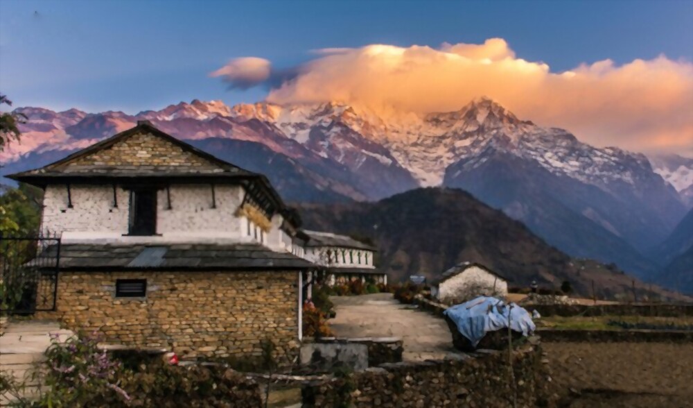 Beautiful himalayan village nepal region